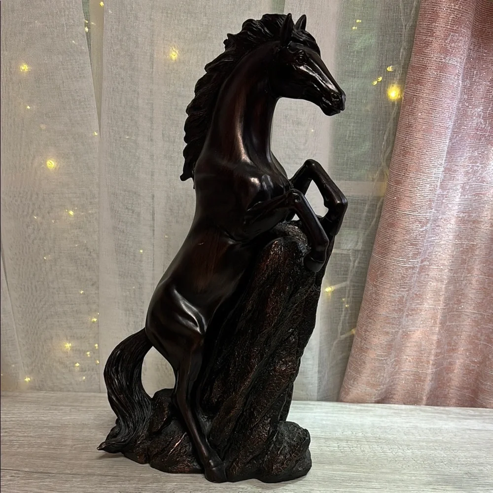 Elegant Black Horse Sculpture